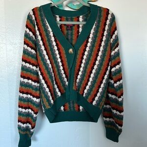 Rock&Roll v neck button up sweater